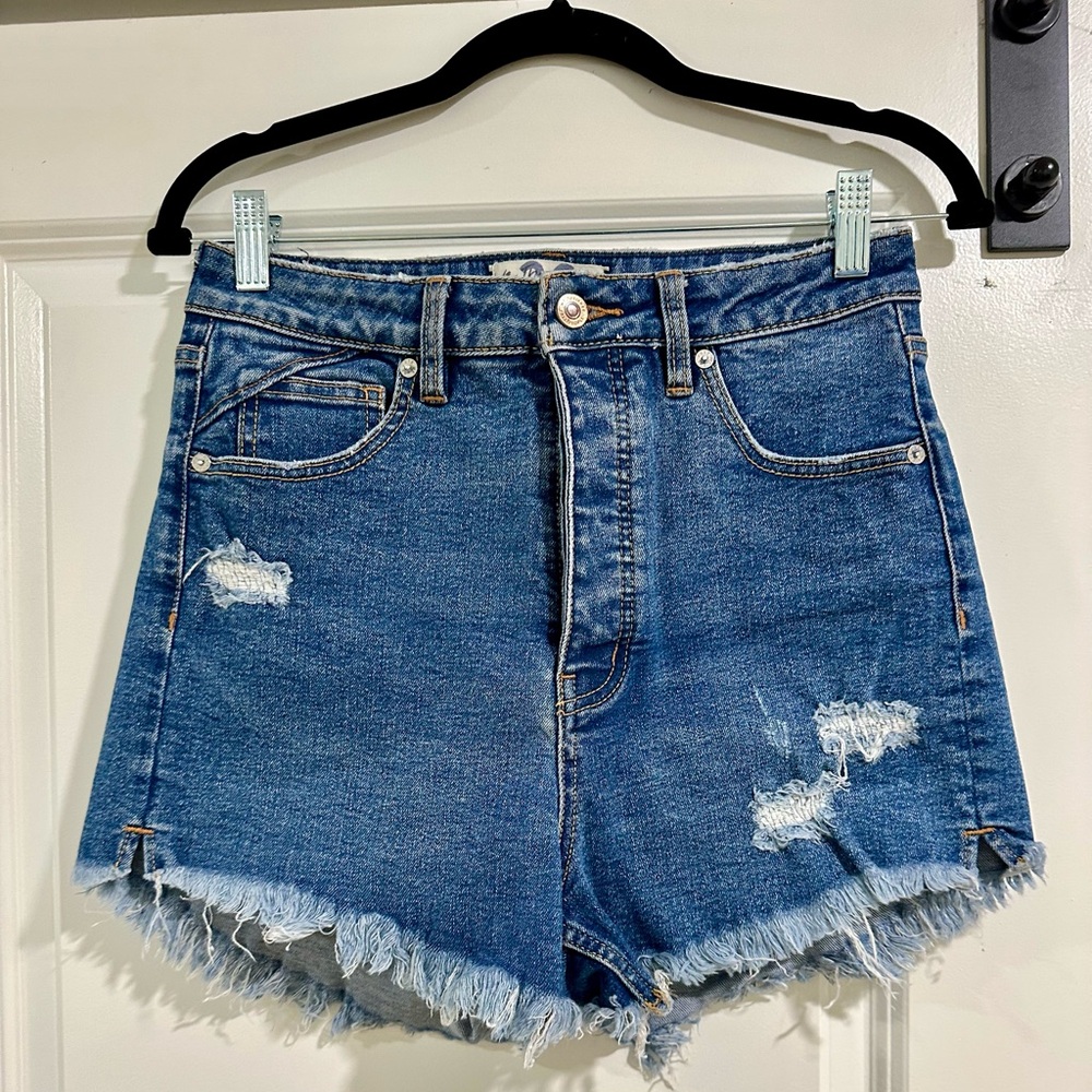 We the Free CRVY Denim Distressed Women Shorts